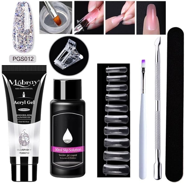 Luxury Crystal Nail Extension Gel Set