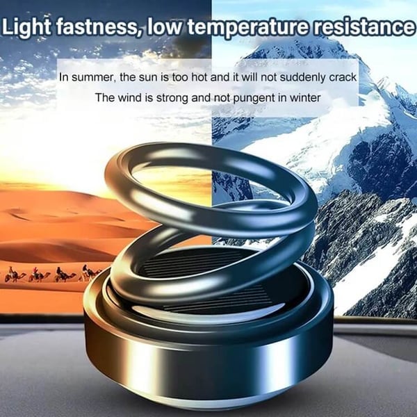 🎁🚗Solar Rotating Double Ring Suspension Car Aromatherapy Ornament💖