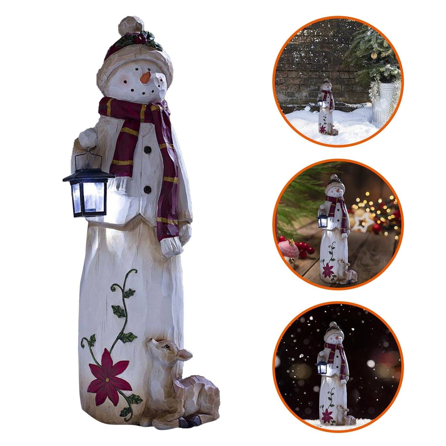 🔥🎄Woodland Snowman with Solar Lantern