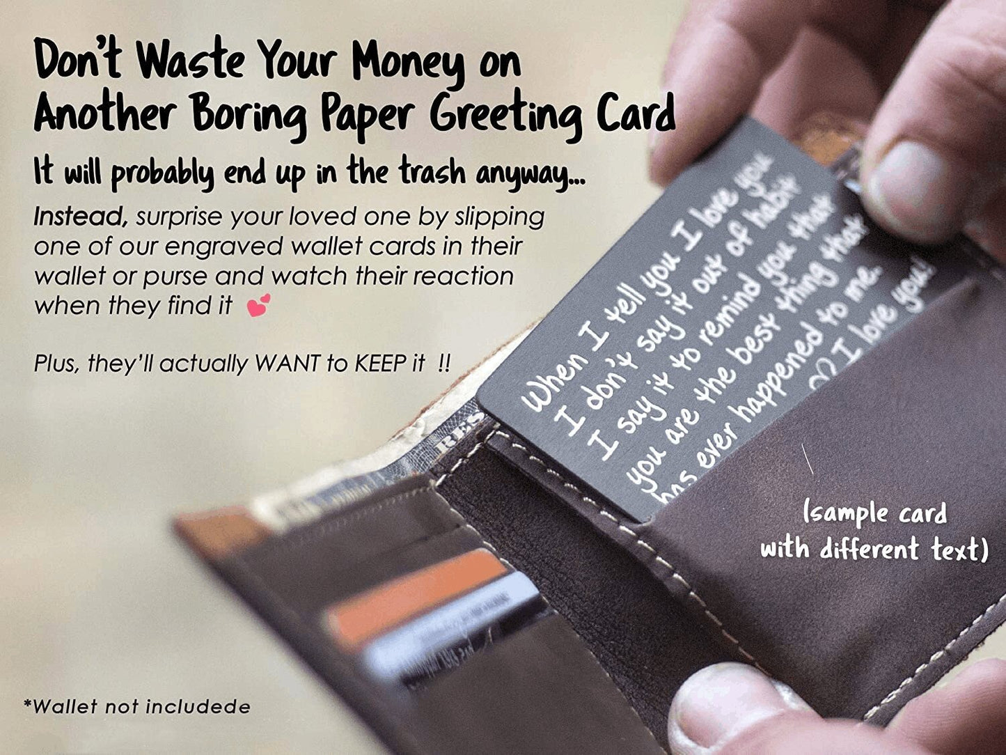 🔥🔥 - Mini Laser Engraved Wallet Card, Commemorative Card