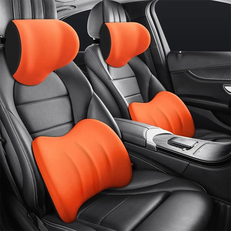 😎Ergonomic headrest and lumbar cushion for car seat🚗