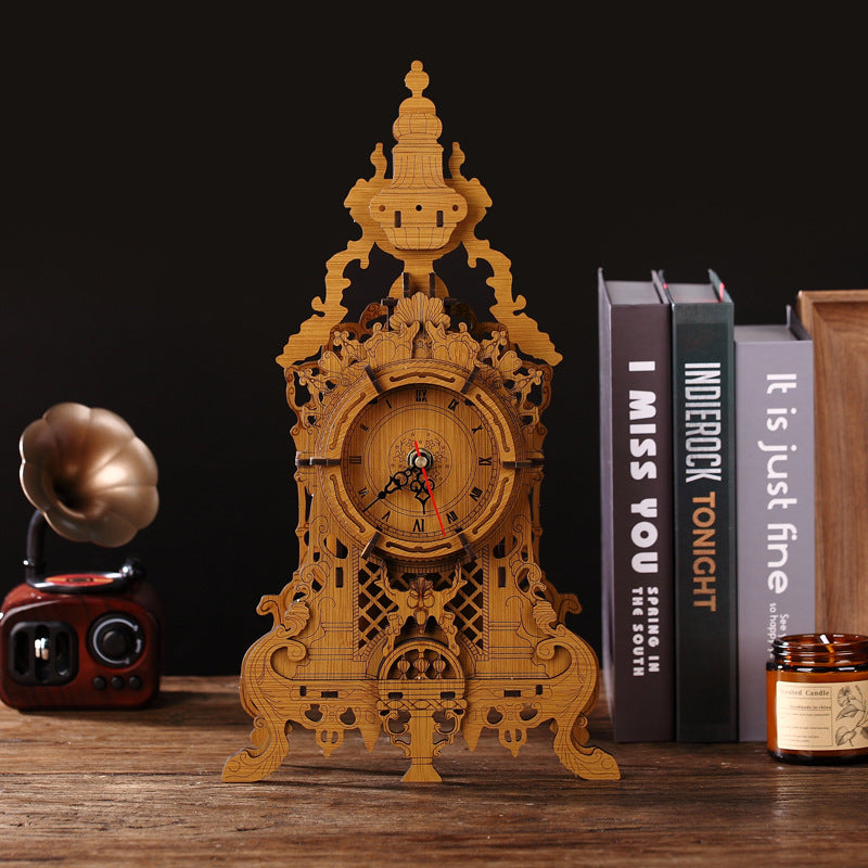 DIY Wooden Clock Model toys building