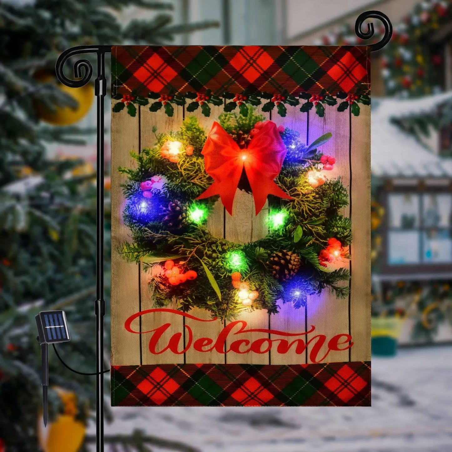 🔥Christmas Solar LED Garden Flags ⛄ 🎄