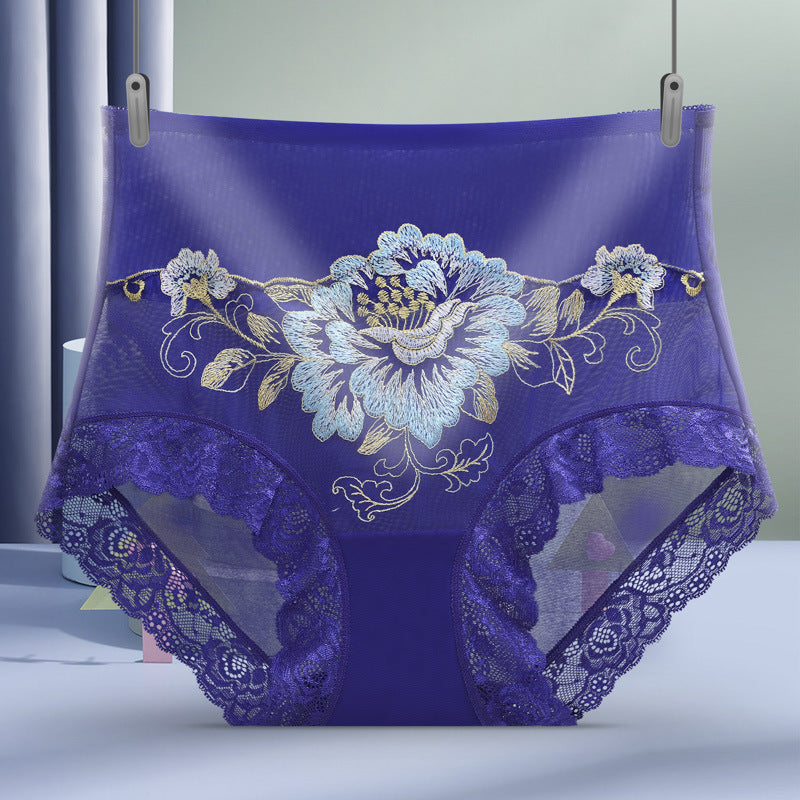 High Waist Premium Lace Embroidered Panties (5-Pack)