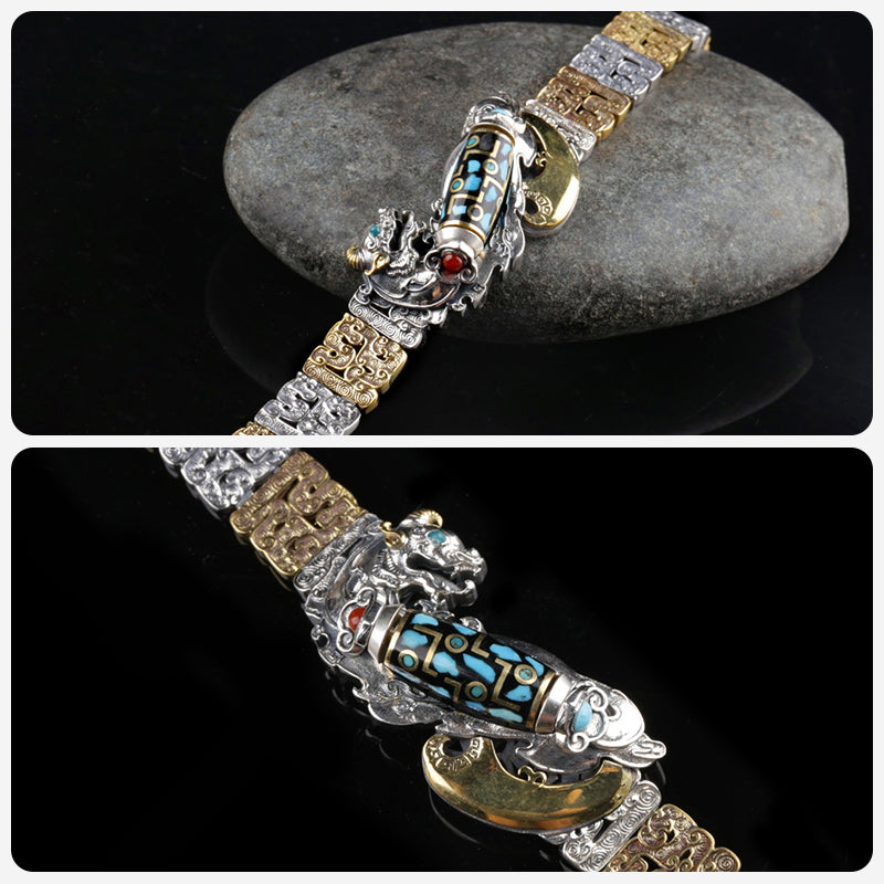 Nine Eyes Dzi Bead Brave Bracelet