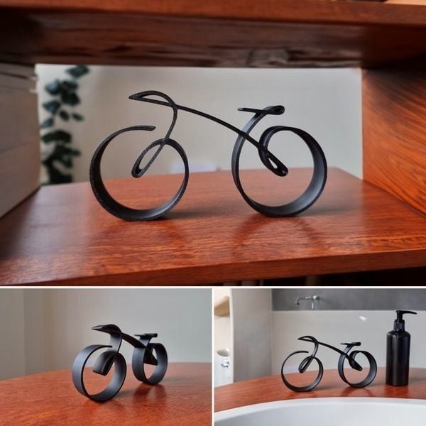Minimalistic Bicycle Sculpture Wire Framed Style