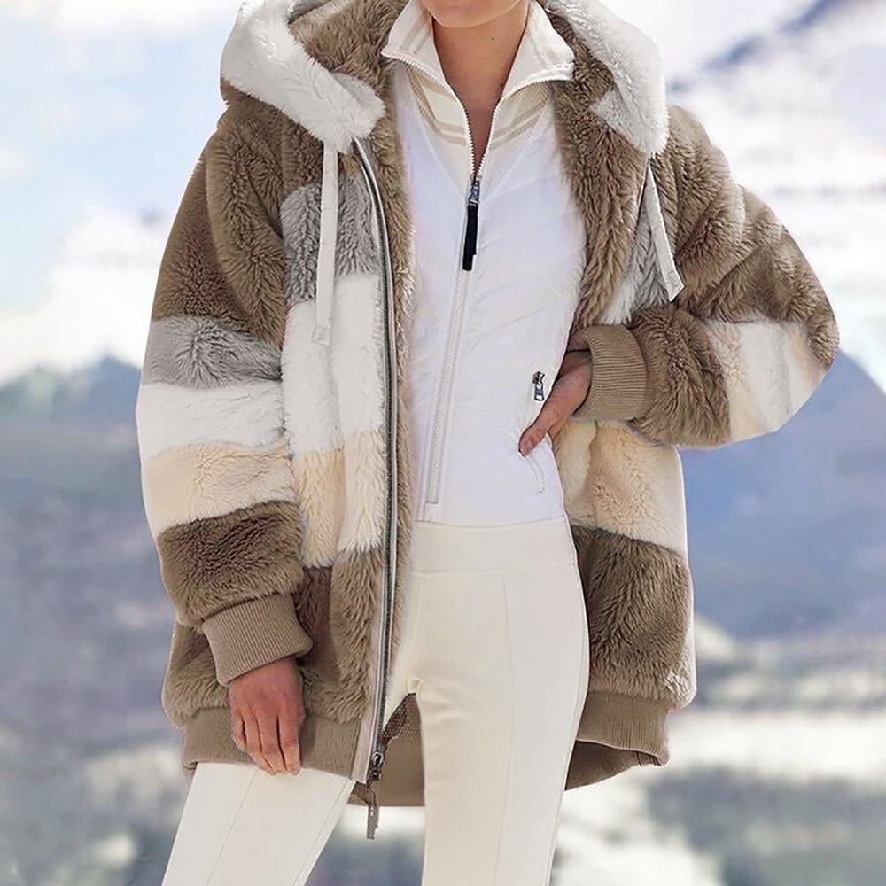 🔥HOT SELL-🐑RCONTRASTING PLUSH COAT🎁SPECIAL OFFER