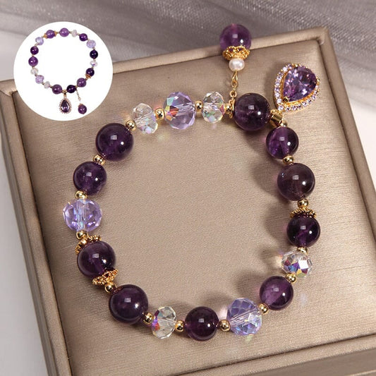 💜Special Gift For Yourself/Wife/Mother/Daughter - Natural Amethyst Water Drop Bracelet