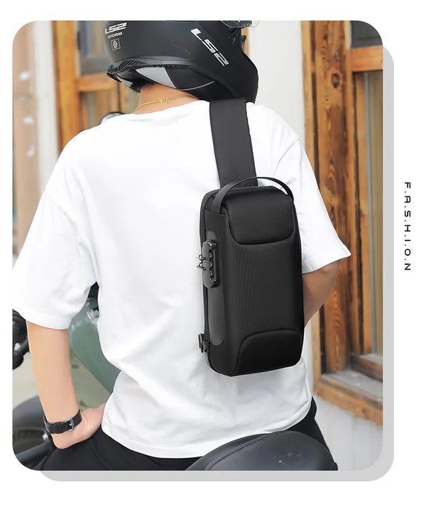 New Carbon Fiber USB charging sport sling  Anti-theft shoulder bag(Buy 2 Free Shipping)