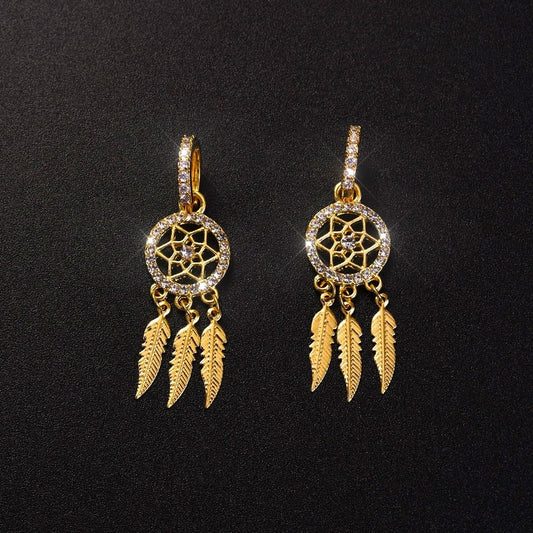🎁2023-Christmas Hot Sale🎁Dreamcatcher Golden Earrings