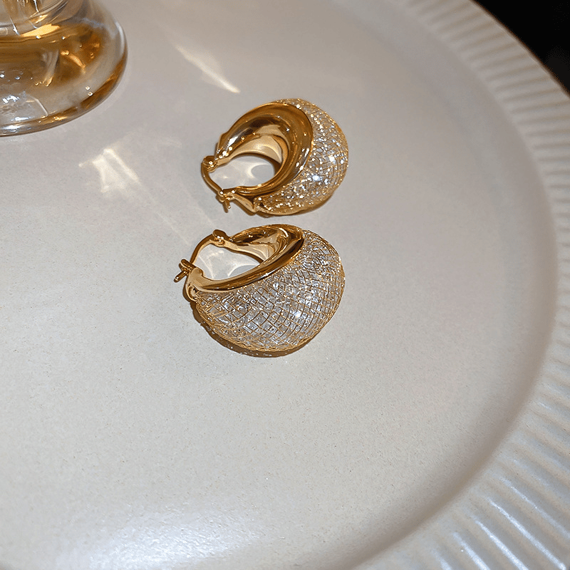 💐💝-MESH HOOP EARRINGS