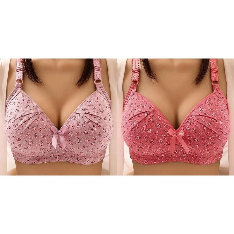 Plus Size Bra Women Underwear Wire Free Comfort  Soft Thin Breathable.