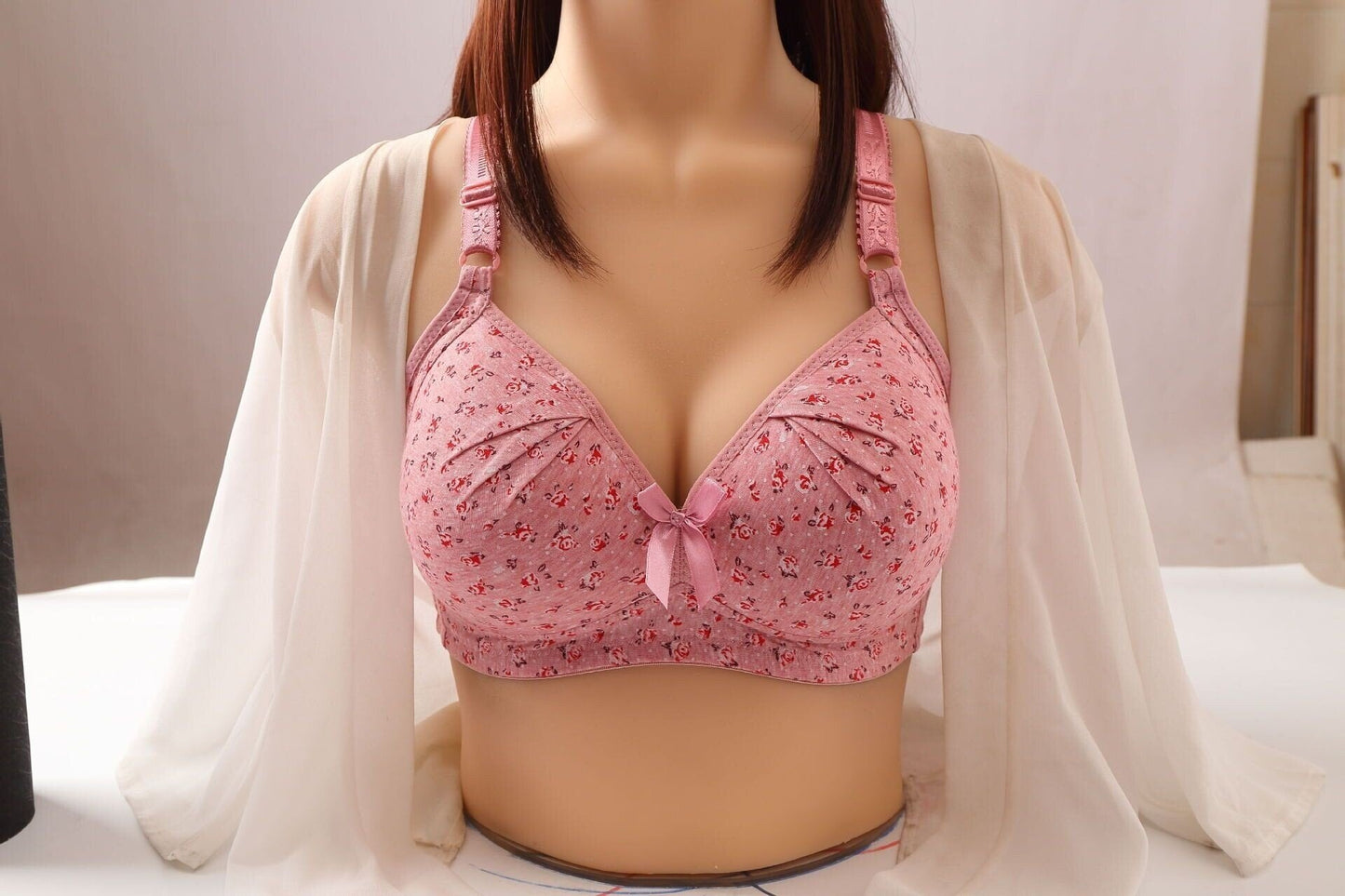 Plus Size Bra Women Underwear Wire Free Comfort  Soft Thin Breathable.