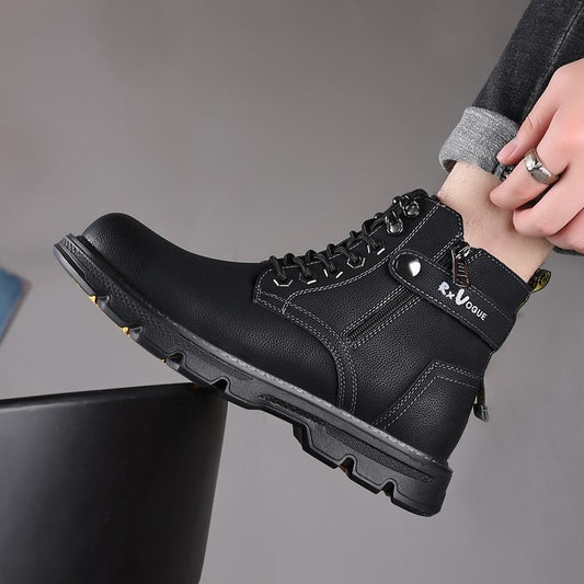 Fashion Genuine Leather High Top Men's Martin Boots