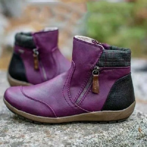 Women Zipper Waterproof Ankle-Support Boots👍
