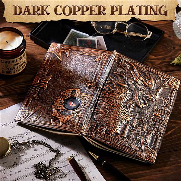 Dragon Retro Relief Leather Notebook