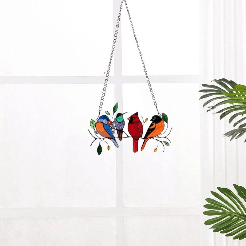 Mother's Day DealsThe Best Gift-Birds Stained  Window  Panel Hangings