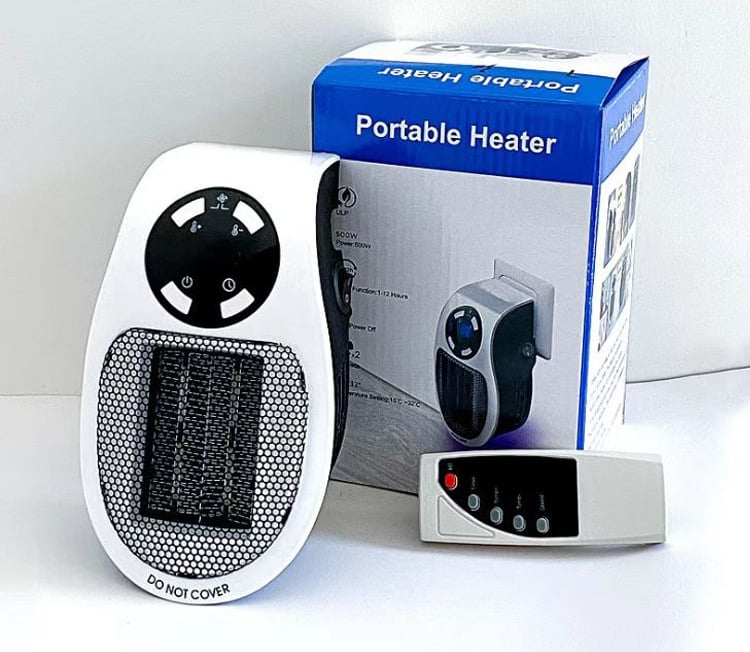 Portable Plug-in Wall Mounted Room Heater Home Mini Remote Heater 500W