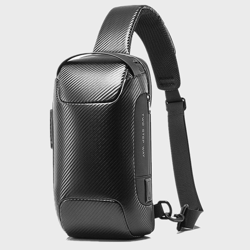 New Carbon Fiber USB charging sport sling  Anti-theft shoulder bag(Buy 2 Free Shipping)
