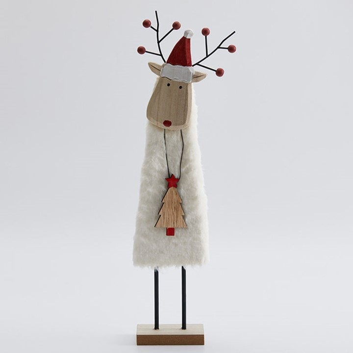 Christmas Home Decor Wool - Wood Felt Reindeer Elk Tree Decorations