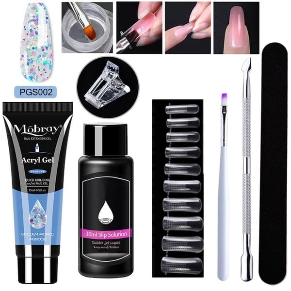 Luxury Crystal Nail Extension Gel Set