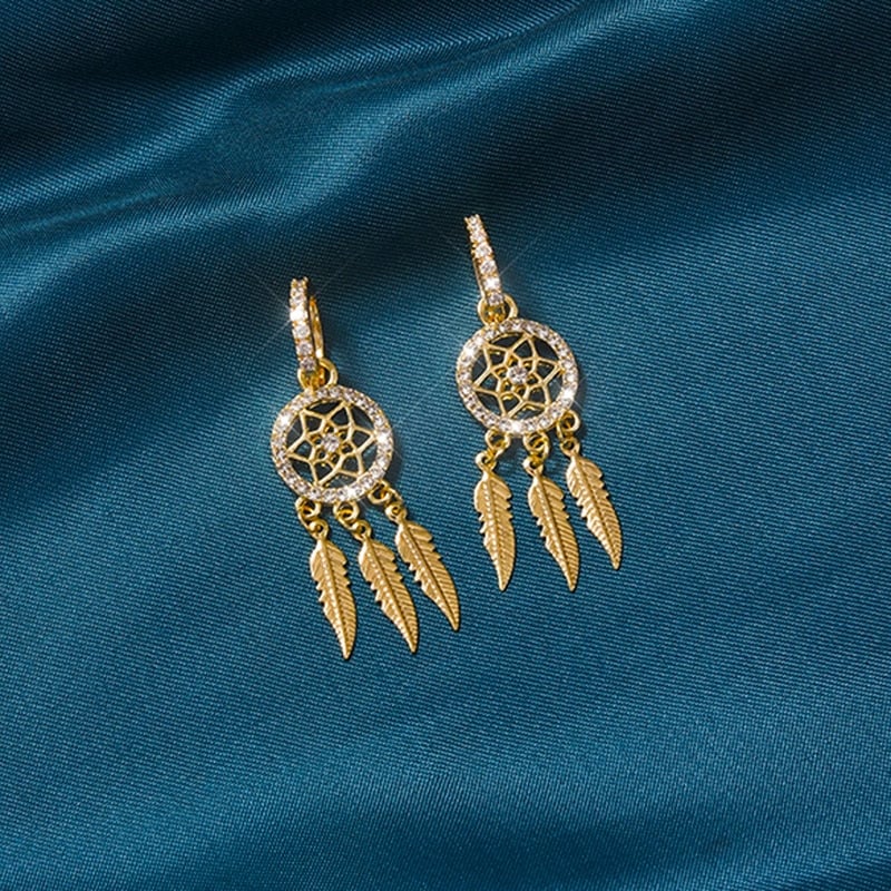 🎁2023-Christmas Hot Sale🎁Dreamcatcher Golden Earrings