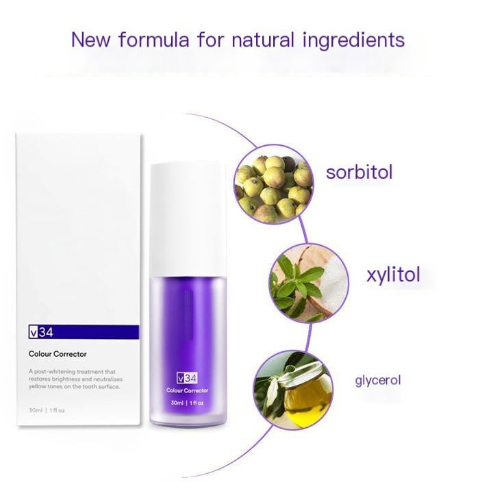 New V34 Series Toothpaste Purple Colour Corrector