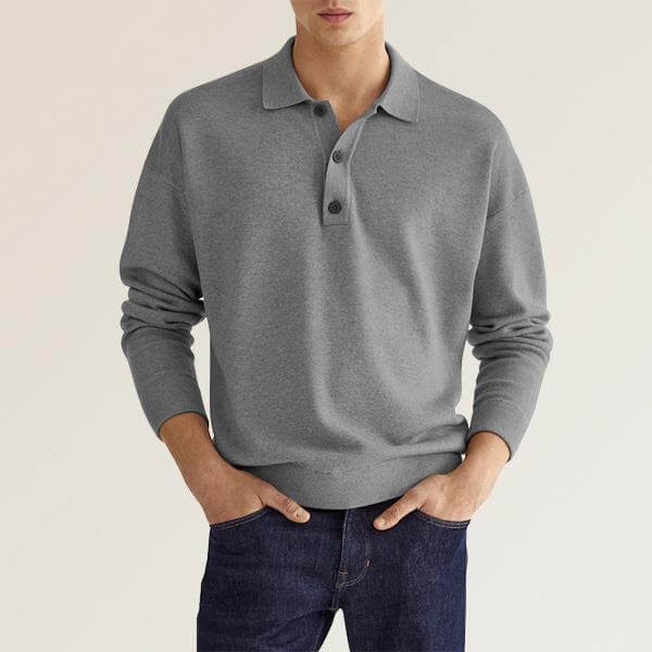 🍂Men's Spring And Autumn Fashion Casual Loose Lapel Long Sleeve Polo Shirt