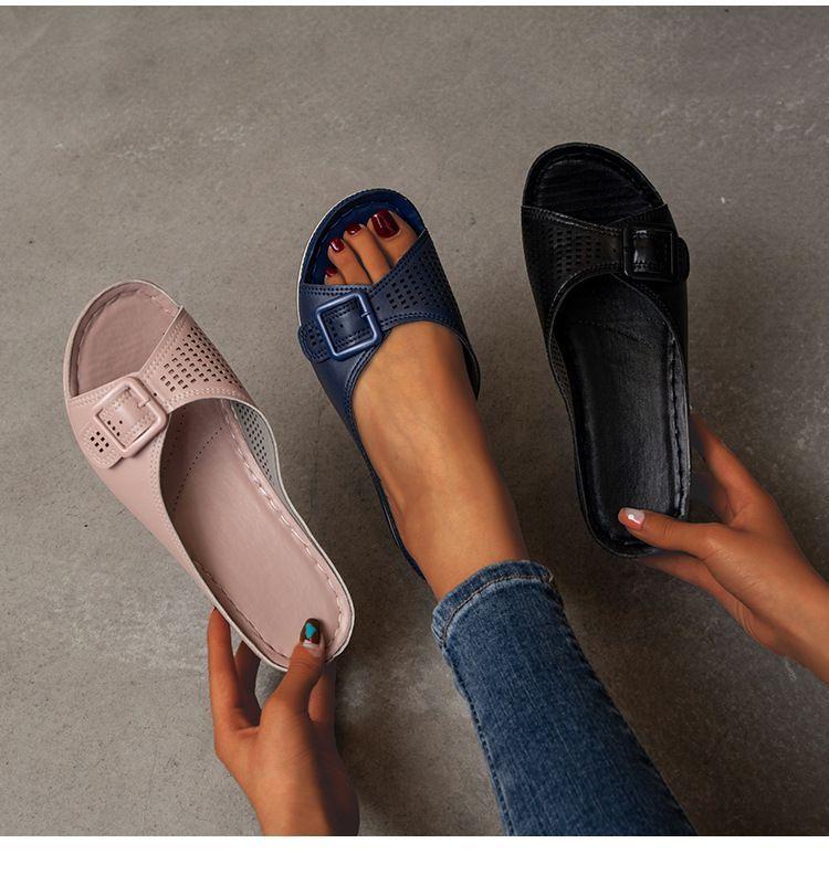 LEATHER SOFT FOOTBED ARCH-SUPPORT SANDALS