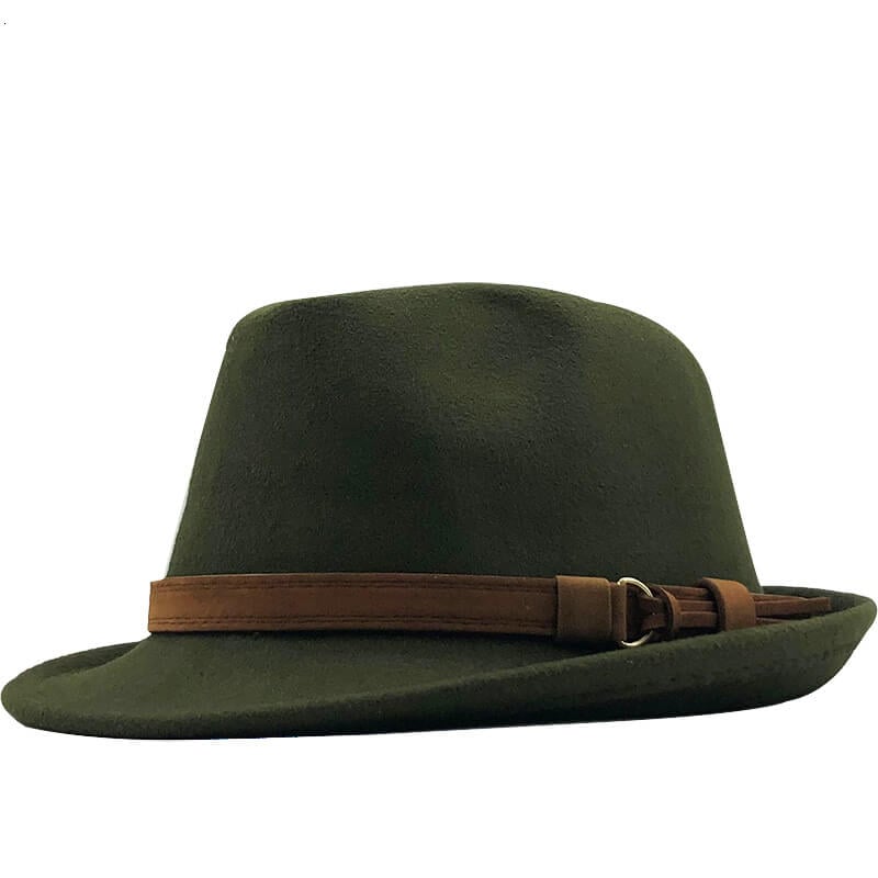 Gentleman Leather Buckle Hat