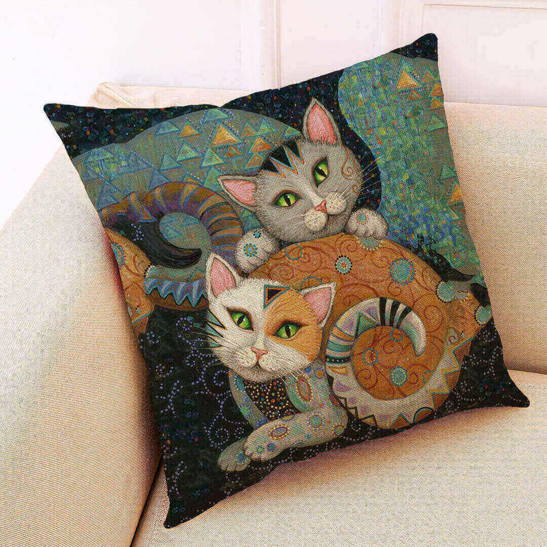 Gustav Klimt Cats Art Pillowcases