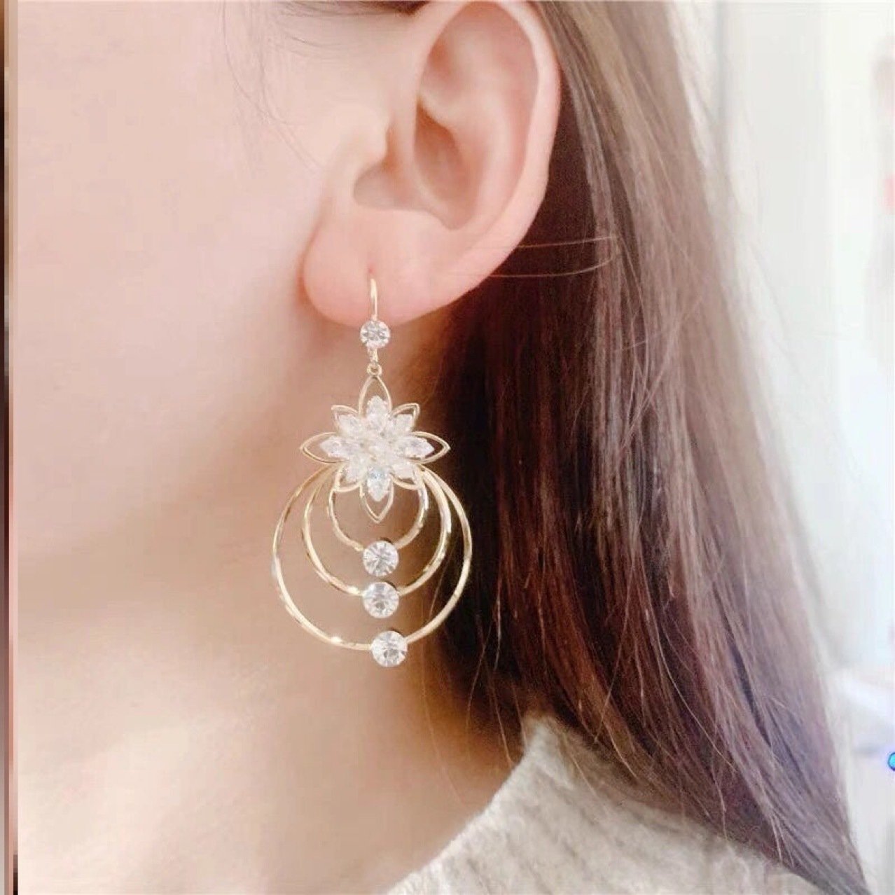 🔥Geometric multi-layered circle earrings