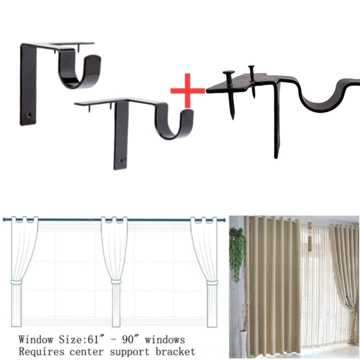 NO DRILL CURTAIN ROD BRACKETS HOLDERS