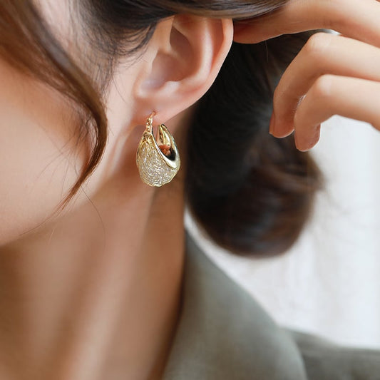 💐💝-MESH HOOP EARRINGS