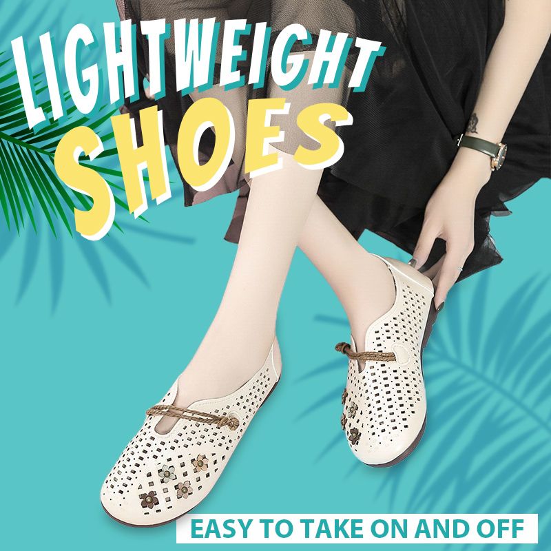 Retro Hollow-out Soft Leather Shoes