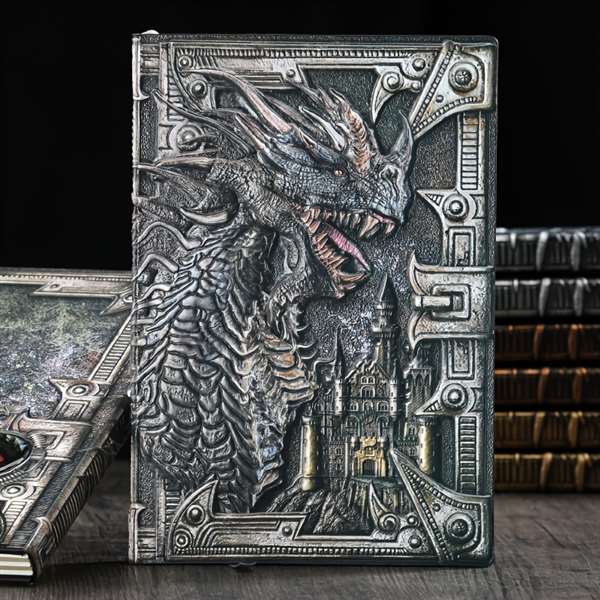 Dragon Retro Relief Leather Notebook