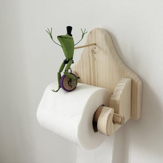 Frog On Unicycle Toilet Paper Holder