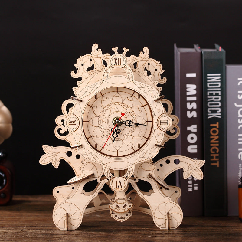 DIY Wooden Clock Model toys building