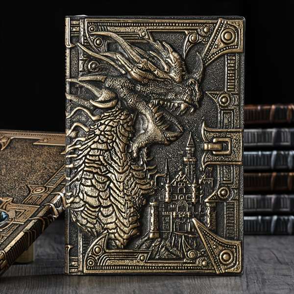 Dragon Retro Relief Leather Notebook