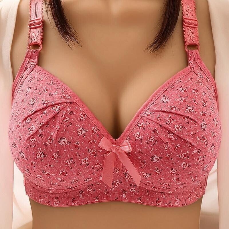 Plus Size Bra Women Underwear Wire Free Comfort  Soft Thin Breathable.