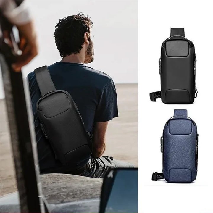New Carbon Fiber USB charging sport sling  Anti-theft shoulder bag(Buy 2 Free Shipping)