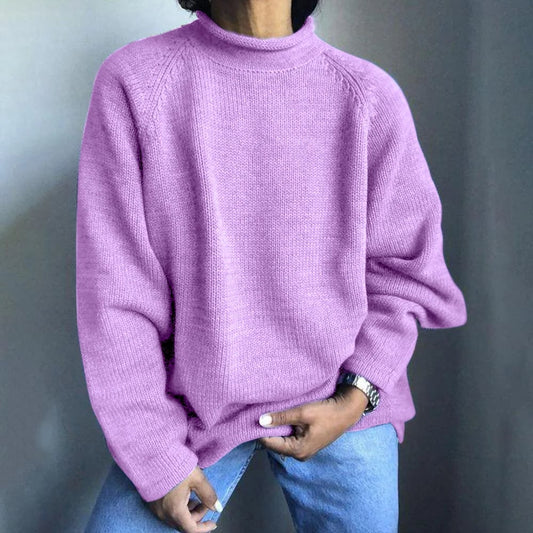 Cotton casual outdoor solid color sweater