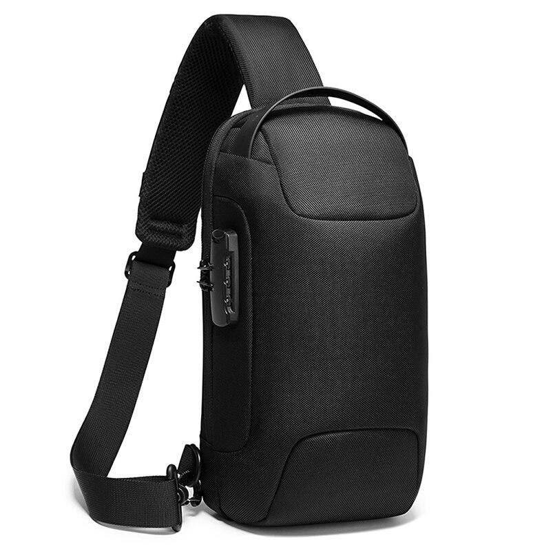 New Carbon Fiber USB charging sport sling  Anti-theft shoulder bag(Buy 2 Free Shipping)