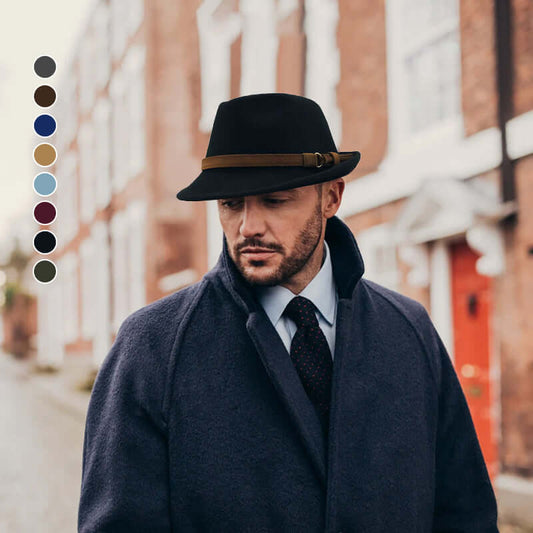 Gentleman Leather Buckle Hat