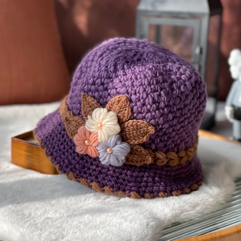 🎄Women's  Flowers Knitted Woolen Hat