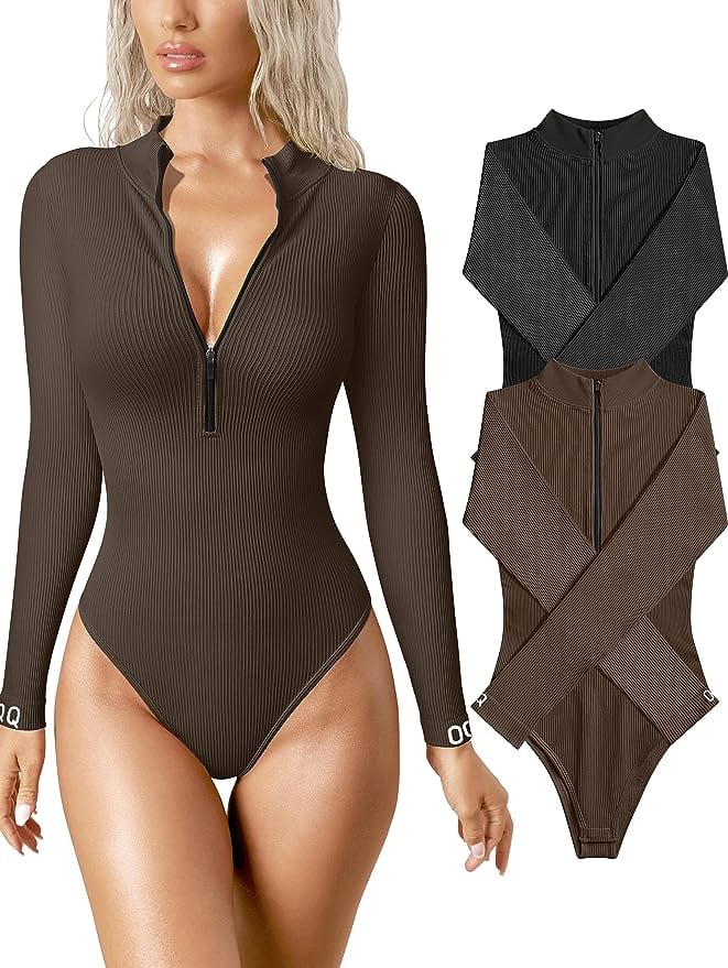 🔥Zip Up Body Suit Set