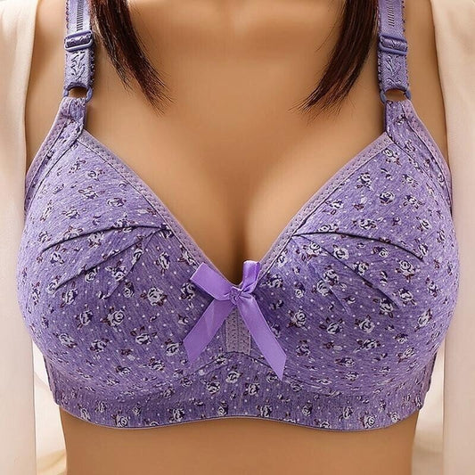 Plus Size Bra Women Underwear Wire Free Comfort  Soft Thin Breathable.
