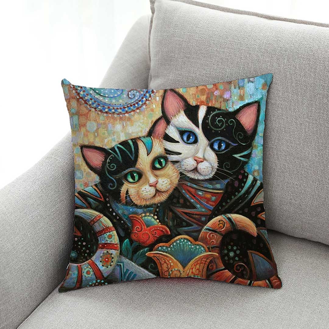 Gustav Klimt Cats Art Pillowcases