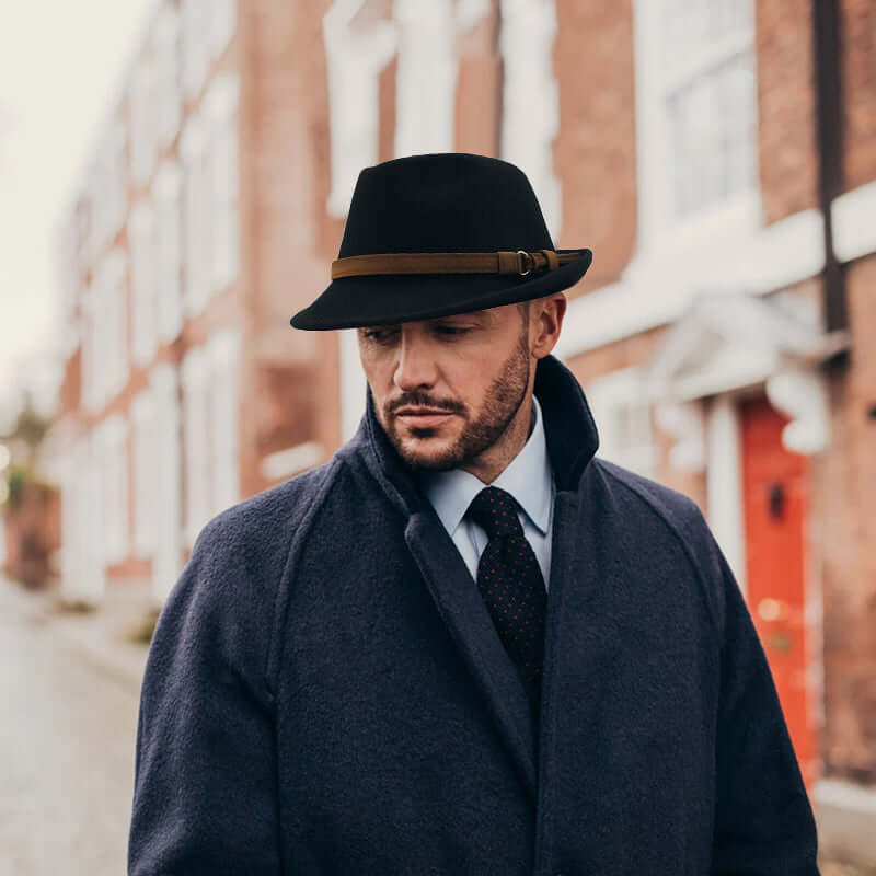 Gentleman Leather Buckle Hat