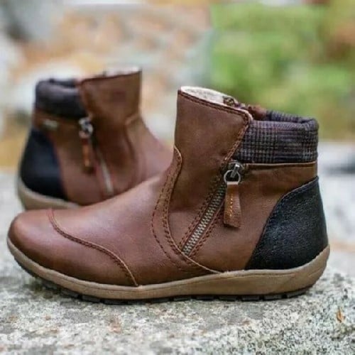 Women Zipper Waterproof Ankle-Support Boots👍